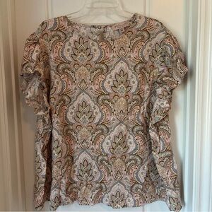 Philosophy Pink/Blue  Patterned Blouse with Ruffle Sleeves